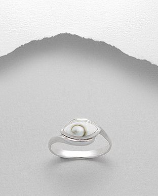 Bague Argent 925 et Nacre Oeil de Sainte Lucie