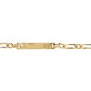 Gourmette Plaqué Or Enfant Maille Alternée 1+1 3 mm Plaque Droite Etoile Diamantée
