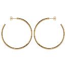 Boucles d'oreilles Plaqué Or Creoles Tige Tube 2 mm Diam. 50 mm