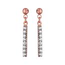 Boucles d'oreiles Plaqué Or Rose Pendante Barette Zirconium Sertis