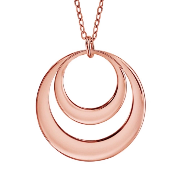 Collier Plaqué Or Pendentif 2 Cercles