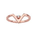 Bague Plaqué Or Rose avec Zirconium Blanc