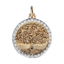 Pendentif Plaqué Or Arbre de Vie Contour Zirconium 