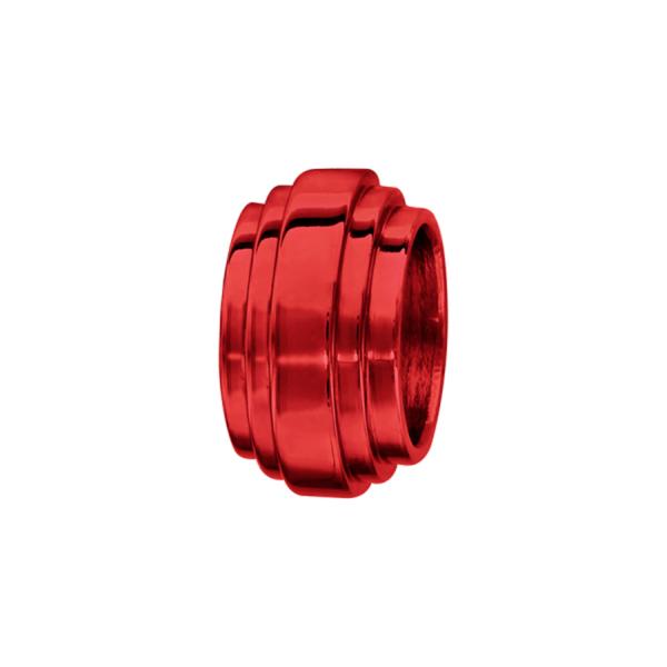 Charms Acier 316L Forme Godron Rouge