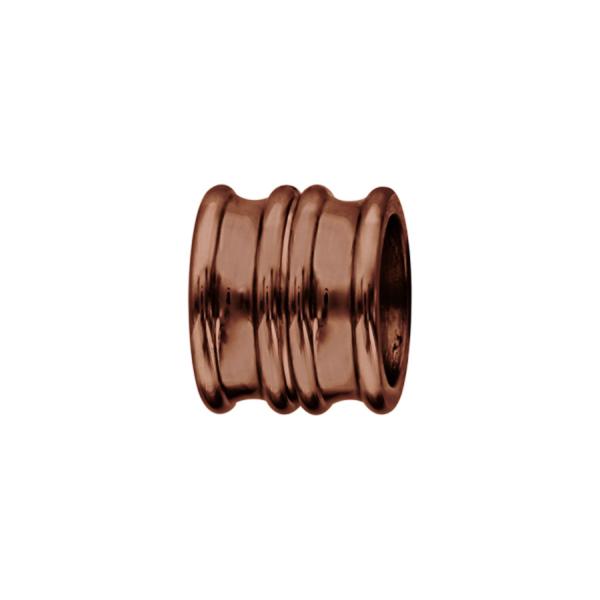 Charms Acier 316L Forme Double Anneau Marron