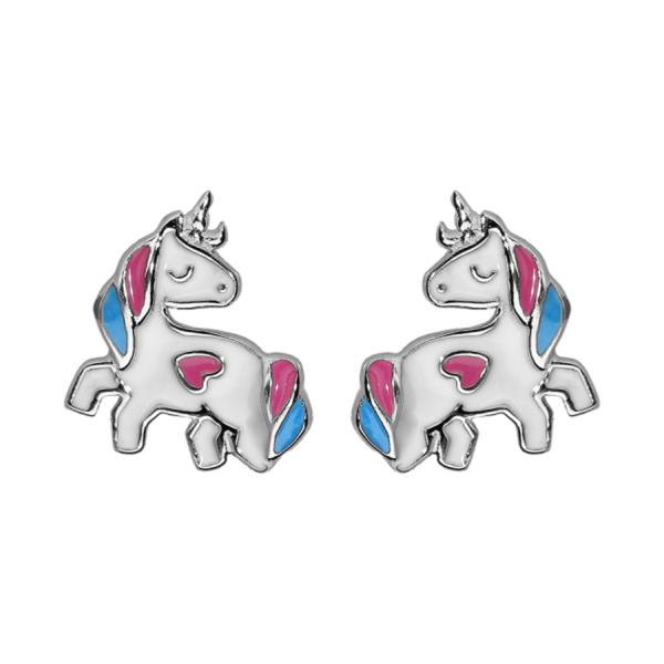 Boucles D'oreilles Licorne Argent 925 BerriBling – Zircone Cubique, Hypoallergénique – Cadeau Fille/femme