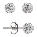 Boucles d'oreilles Argent 925 et Boules Zirconium Blanc 6 mm