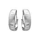 Boucles d'oreilles Argent 925 Créole Striée 33 mm