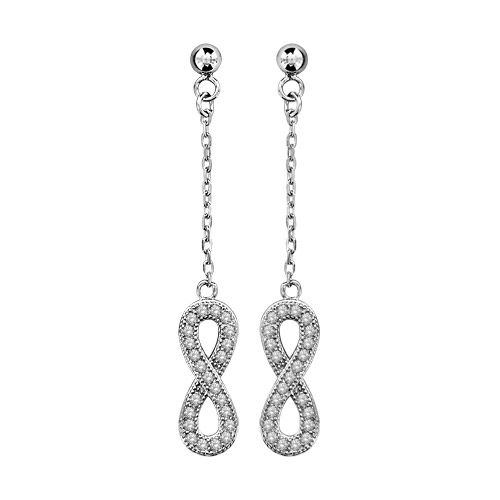 Boucles d'oreilles Argent 925 et Zirconium Symbole Infini