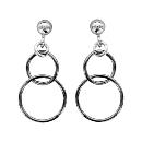 Boucles d'oreilles Argent 925 Double Anneaux Traitement Noir