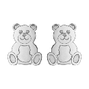 Boucles d'oreilles Argent 925 Ourson