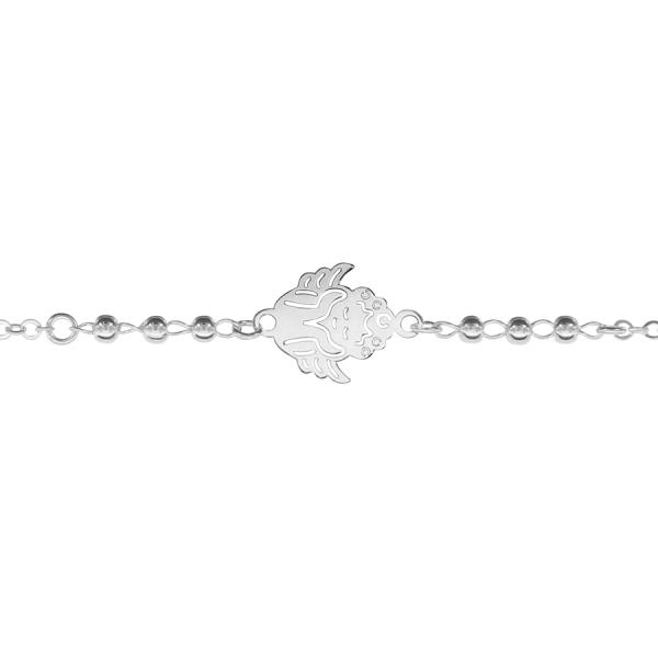 Bracelet Argent 925 Chainette et Boules Ange Ajouré