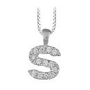 Collier + Pendentif Argent 925 et Zirconium Lettre S