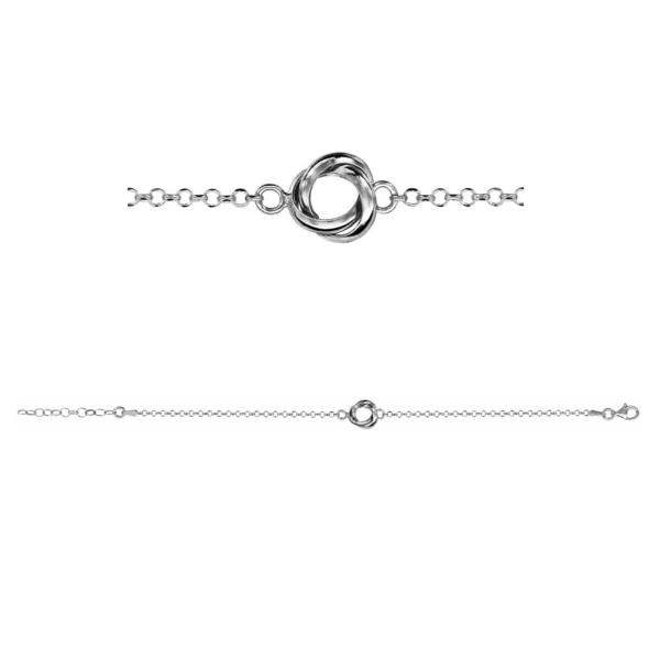 Bracelet Argent 925 3 Anneaux Entrelacés 