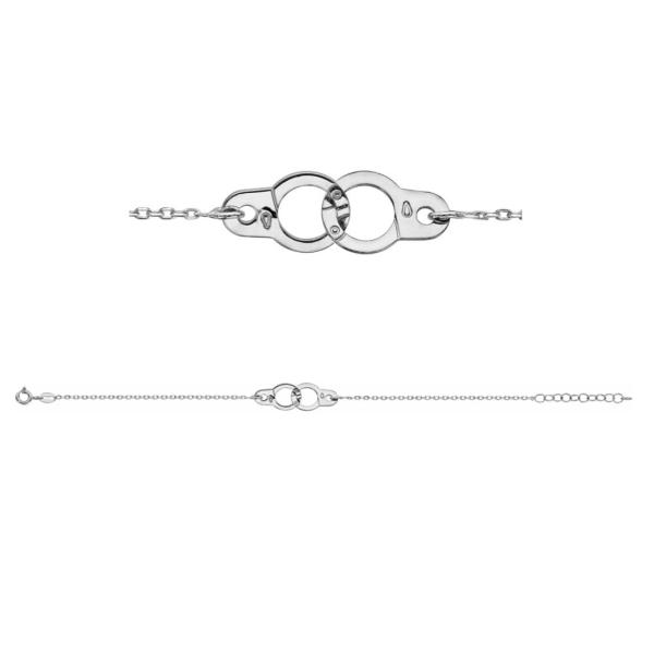 Bracelet Argent 925 Rhodié Menottes