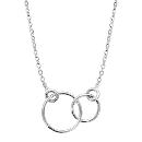 Collier Argent 925 Pendentif Double Anneaux