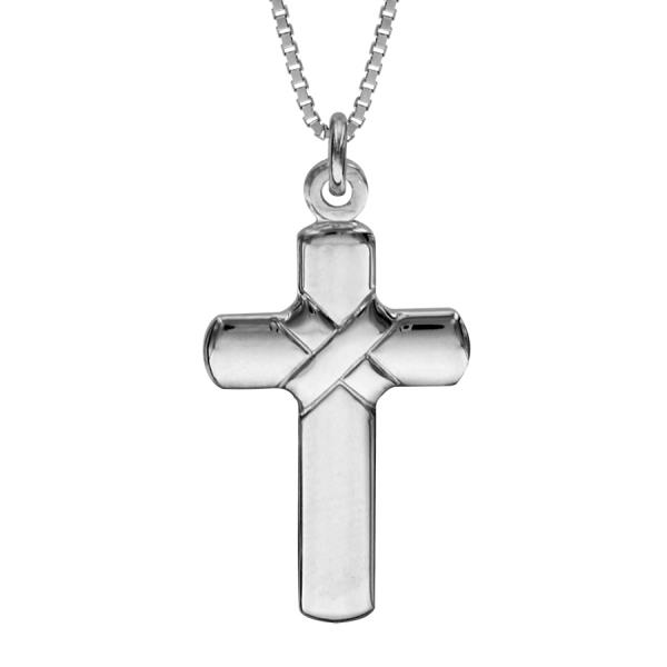 Collier Argent 925 + Pendentif Religieux Croix Croisée