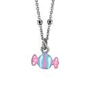 Collier Argent 925 Enfant Avec Boules et Bonbon Rose et Bleu