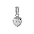 Pendentif Argent 925 et Zirconium Blanc Coeur