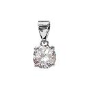 Pendentif Argent 925 Solitaire Zirconium 4 Griffes 7 mm