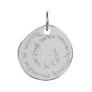 Pendentif Argent 925 Galet Gravé " Maman Je ne pourrai jamais te serrer aussi fort que je t'aime "