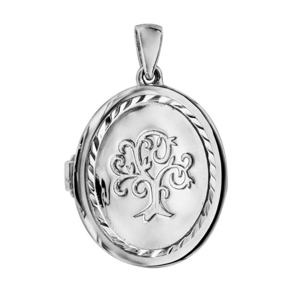 Pendentif Argent 925 Cassolette Ovale Arbre de Vie 20 mm à Graver