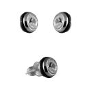 Boucles d'oreilles Acier 316 L et Zirconium Rond Blanc