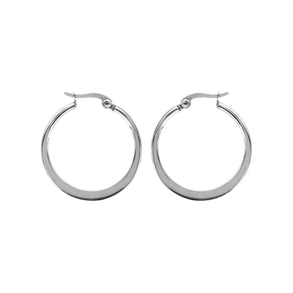 Boucles d'oreilles Acier 316 L Créoles Plates 45 mm