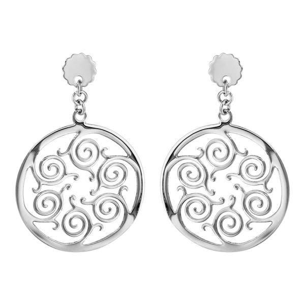 Boucles d'oreilles Acier 316 L Rond Motif Tourbillon