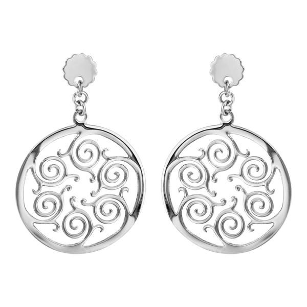 Boucles d'oreilles Acier 316 L Rond Motif Tourbillon