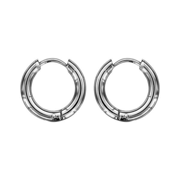 Boucles d'oreilles Acier 316 L Articulées Fil Rond 3 mm Diam. 12 mm