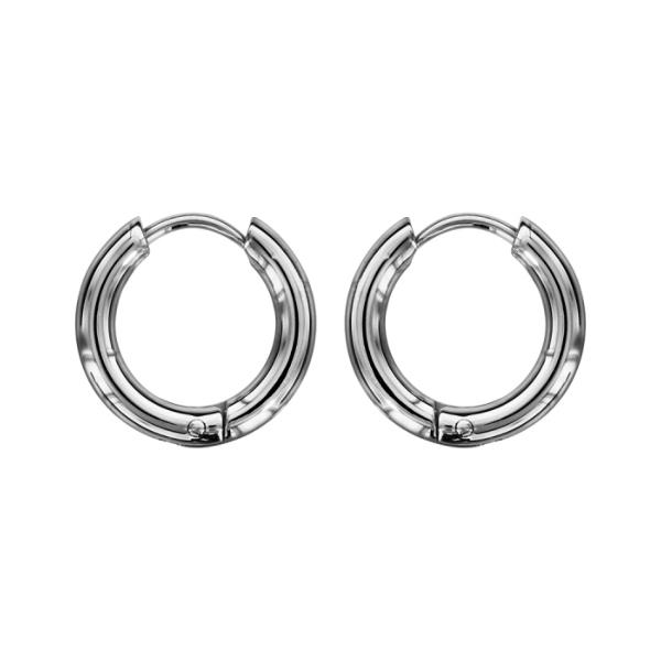 Boucles d'oreilles Acier 316 L Articulées Fil Rond 3 mm Diam. 12 mm