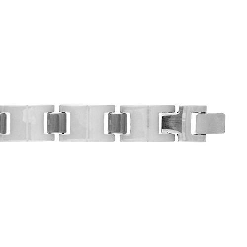 Bracelet Acier 316 L et Céramique Blanche