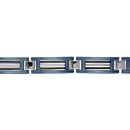 Bracelet Acier 316 L Cables Noirs et Gris Cadre Bleu