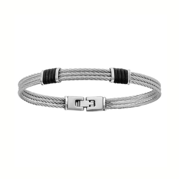 Bracelet Acier 316 L 3 Rangs Cables Gris 20 cm