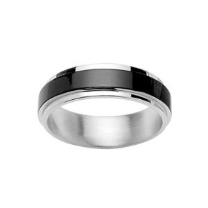 Bague Acier 316 L Tournante Anneau Noir