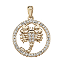 Pendentif Vermeil Zodiaque Scorpion Contour Zirconium Sertis  