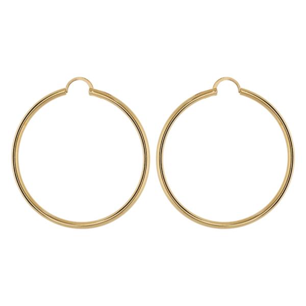 Boucles d'oreilles Plaqué Or Creoles Tube 2 mm Diam. 50 mm