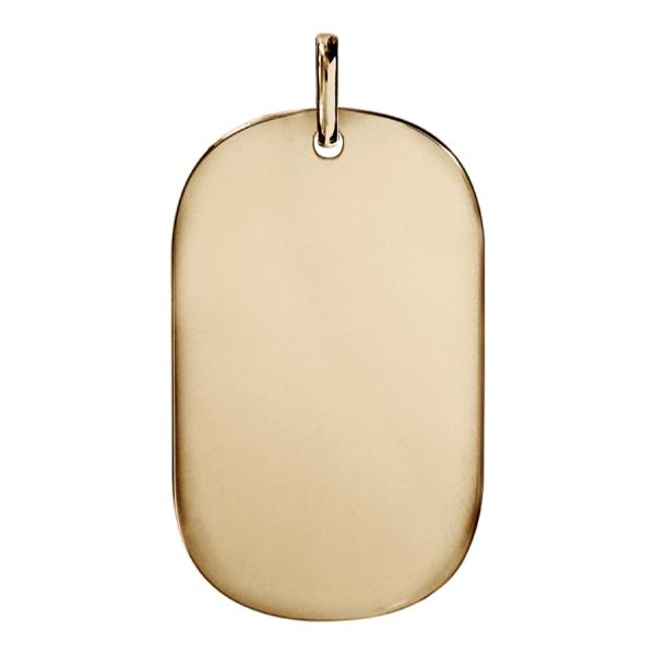 Pendentif Plaqué Or Plaque Militaire GI Pans Arrondis Modèle XXL