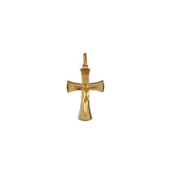 Pendentif Plaqué Or Religieux Croix avec Christ 