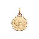 Pendentif Plaqué Or Médaille Ronde Bébé Zodiaque Taureau