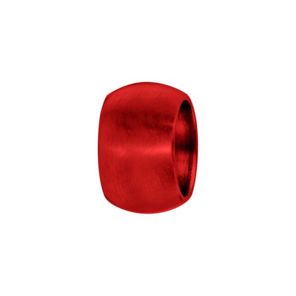 Charms Acier 316L Forme Bombé Lisse Rouge