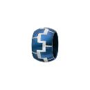 Charms Acier 316L Forme Tube Motif Zig Zag Bleu 