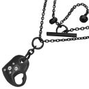 Collier Acier 316 L Coeur Noir et Zirconium