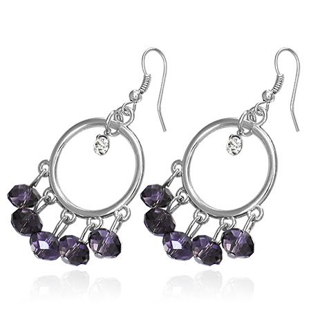 Boucles d'oreilles Acier 316 L et Zirconium Chandelière