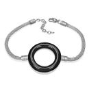 Bracelet Acier 316 L mailles Souples et Cercle Noir