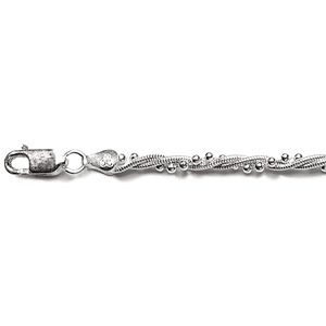 Bracelet Argent 925 Triple Chaîne Torsadé Boules