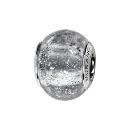 Charms Argent 925 Perle Murano Transparent avec Paillettes