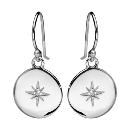 Boucles d'oreilles Argent 925 Double Rang Etoile Zirconium  