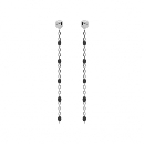 Boucles d'oreilles Tige Argent 925 Olives Résine Noire